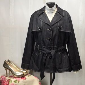 😎 L.A. Blues Charcoal Lightweight Unlined Denim Button Down Jacket